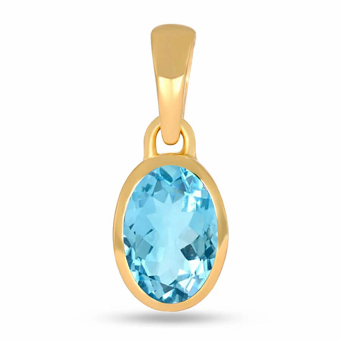 Stříbrný přívěsek pozlacený s bílým topazem CB-P709G-WT - 8 mm, 0,6 g