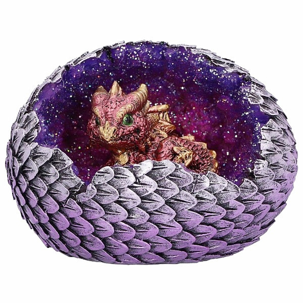 Soška Červený dráček ve vejci - cca 10,7 cm, 160 g