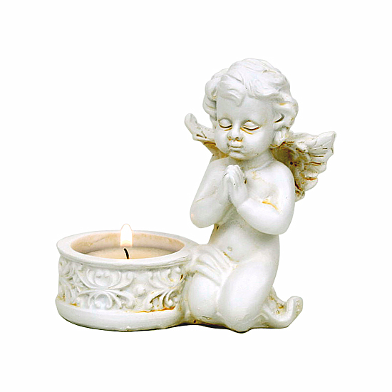 Levně Andělíček se stojánkem na čajovou svíčku - svícen vpravo