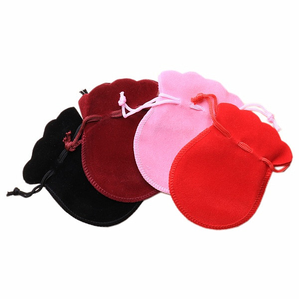 Sametový váček střední - bordó