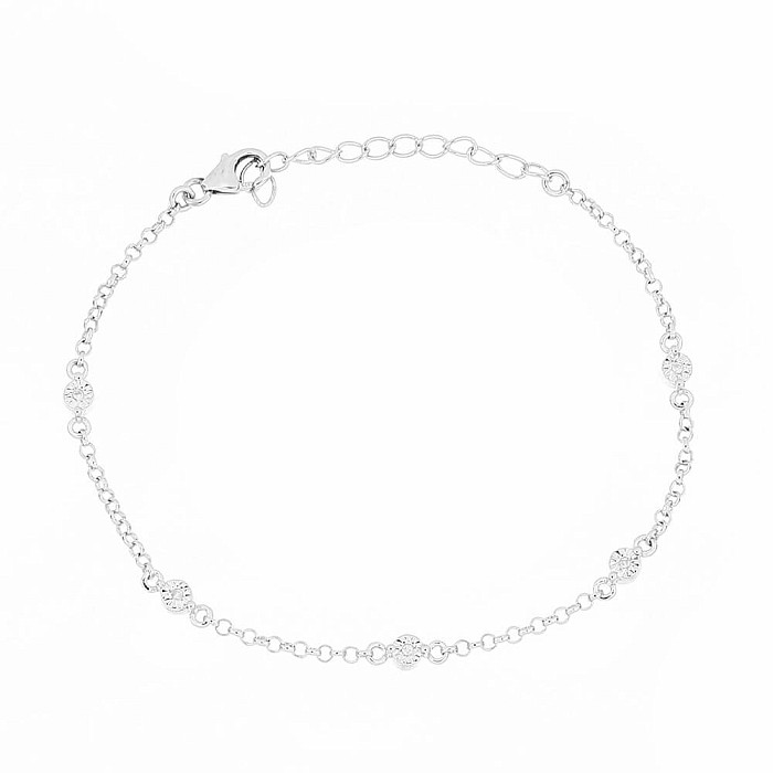 Náramek stříbrný s broušenými diamanty Ag 925 044419 DIA - 16,5 - 20 cm, 2,7 g