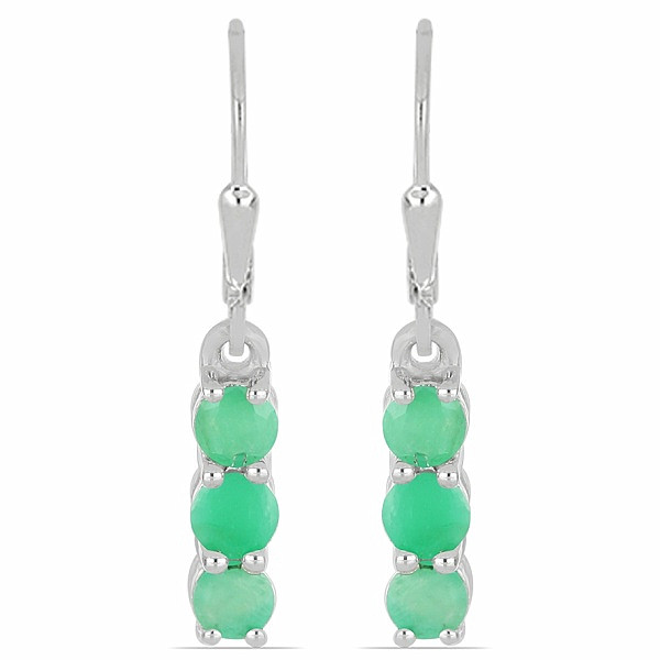 Náušnice stříbrné s broušenými smaragdy Ag 925 014969 EM - 1,2 cm, 2,1 g