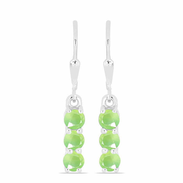 Náušnice stříbrné s kabošony prehnitu Ag 925 014969 PREH - 1,2 cm, 2,1 g