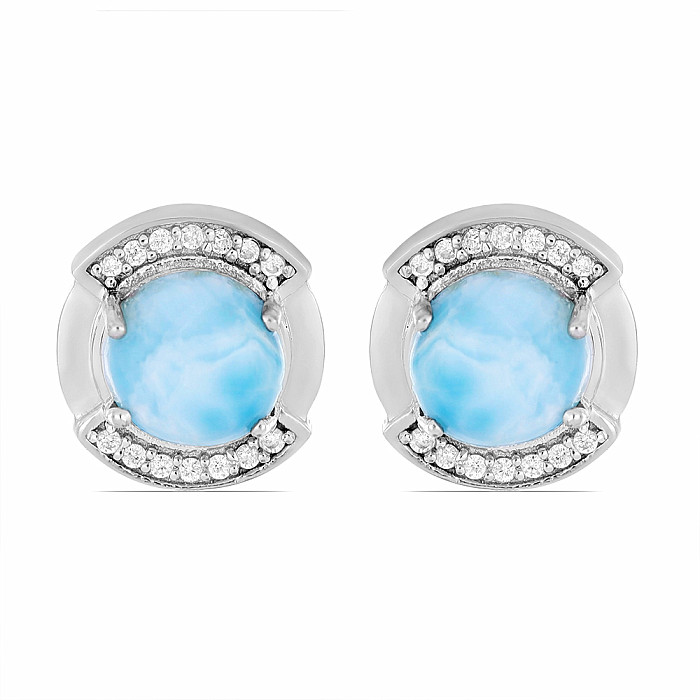 Levně Larimar náušnice stříbro Ag 925 VE049757 - 1,2 cm, 4 g