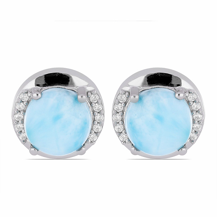 Levně Larimar náušnice stříbro Ag 925 VE049760 - 1,1 cm, 3,7 g