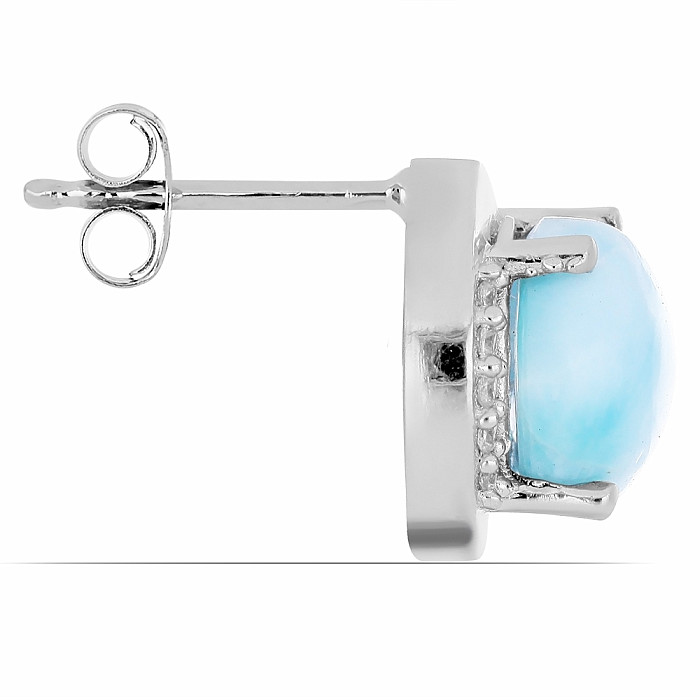 Larimar náušnice stříbro Ag 925 VE049760 - 1,1 cm, 3,7 g