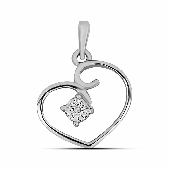 Přívěsek stříbrný s broušeným diamantem Ag 925 017293 DIA - 1,6 cm, 1,2 g