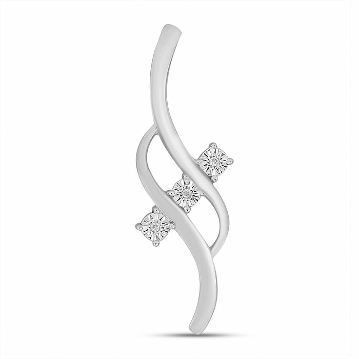 Přívěsek stříbrný s broušeným diamantem Ag 925 027141 DIA - 3,7 cm, 1,9 g