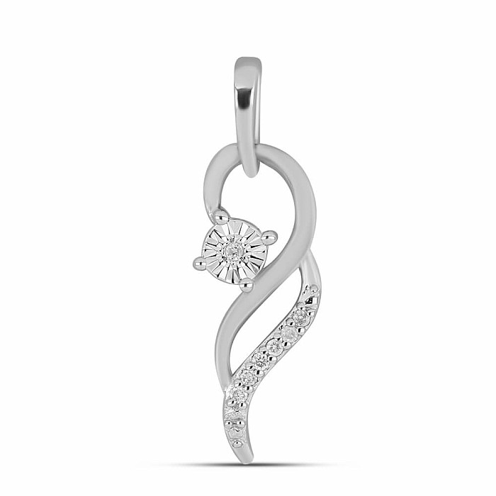 Přívěsek stříbrný s broušeným diamantem Ag 925 027177 DIA - 1,9 cm, 0,9 g