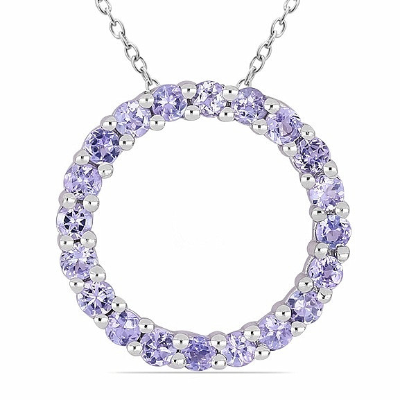 Přívěsek stříbrný s broušenými tanzanity Ag 925 034766 TZ - 2,0 cm, 2,8 g