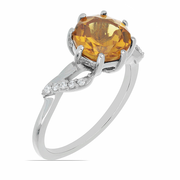 Prsten stříbrný s velkým broušeným nanozultanitem a zirkony Ag 925 015554 ZUL - 59 mm  2,9 g