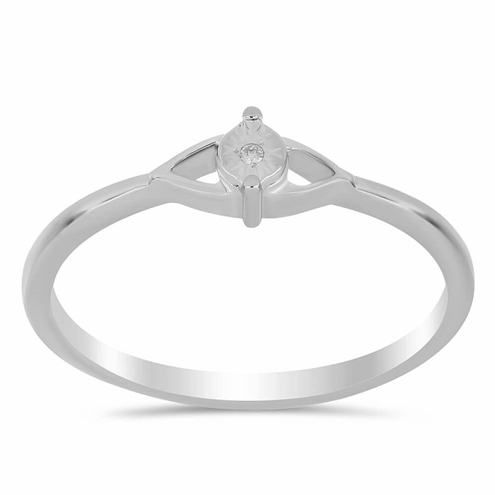 Prsten stříbrný s broušeným diamantem Ag 925 017332 DIA - 59 mm (US 9), 1,5 g