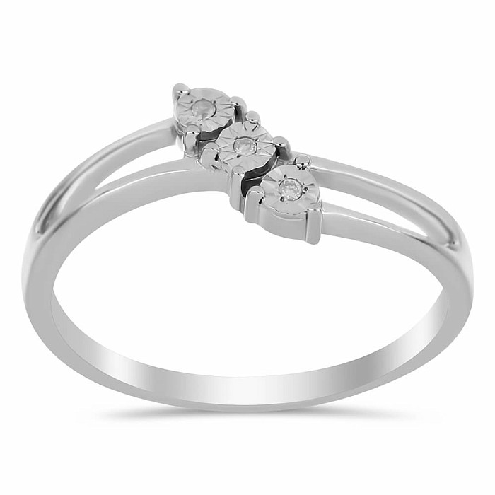 Prsten stříbrný s broušeným diamantem Ag 925 017333 DIA - 57 mm , 1,9 g