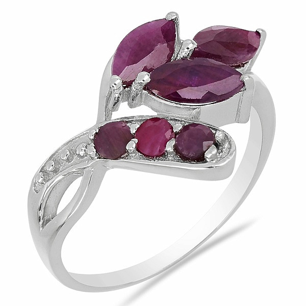 Prsten stříbrný s broušenými rubíny Ag 925 023241 RB - 52 mm , 3,8 g