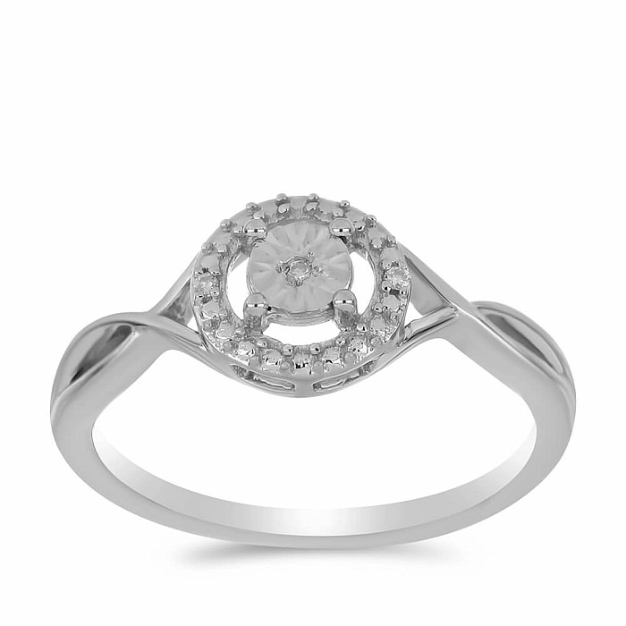 Prsten stříbrný s broušeným diamantem Ag 925 027219 DIA - 52 mm , 2,3 g