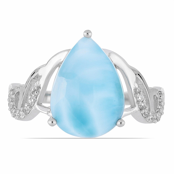 Larimar prsten stříbro  Ag 925 VR049758 - 62 mm , 3,7 g