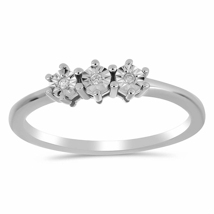 Prsten stříbrný s broušeným diamantem Ag 925 058804 DIA - 59 mm , 1,5 g