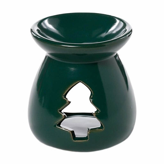 Aroma lampa keramická Vánoční stromeček zelený - cca 6,5 x 7,5 cm