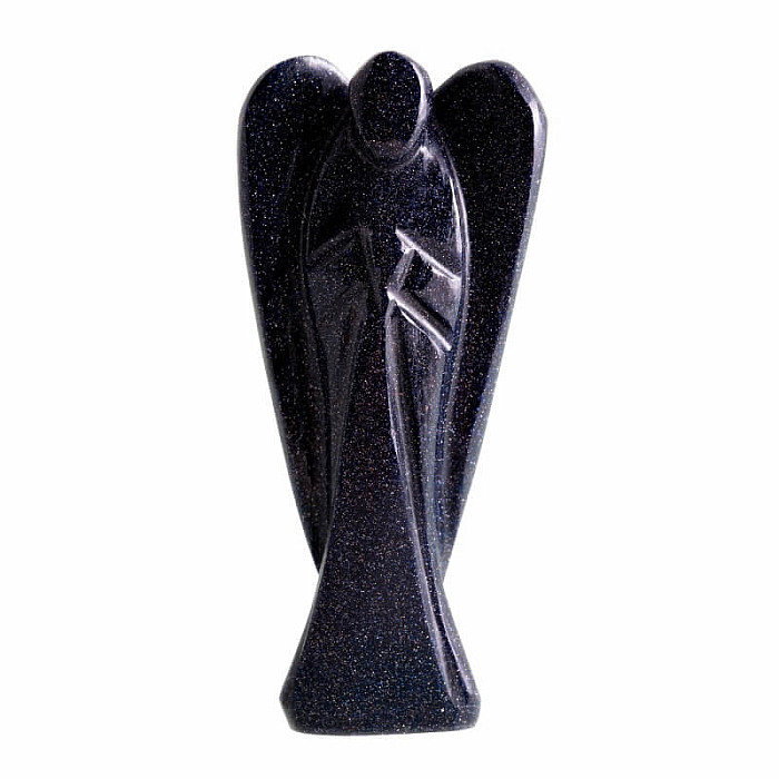 Levně Avanturín modrý anděl strážný 7,5 cm - XXL - cca 7,5 cm