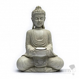 Meditierender Buddha mit Teelichtständer 27 cm