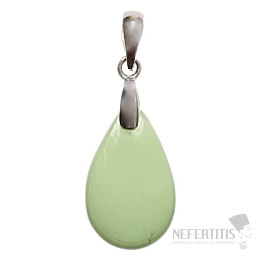 Chrysopras-Zitronenanhänger, Silber Ag 925, Nr. 1