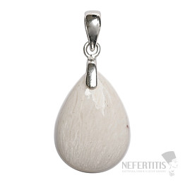 Anhänger aus weißem Scolecit, Silber Ag 925 Nr. 1