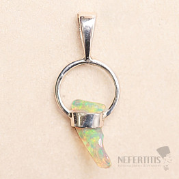 Opal Ethiopian raw tooth pendant silver Ag 925 LOT11