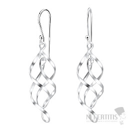 00403 Strieborné visiace náušnice SILVER SPIRAL 42 mm