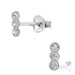 01574 Silver earrings with zircons THREE
