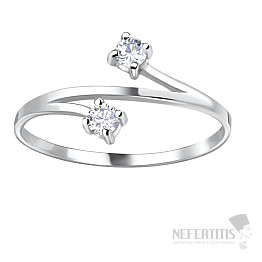 4062 Silberring mit zwei Zirkonen