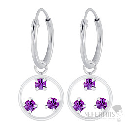 6543 Silber Creolen AMETHYST