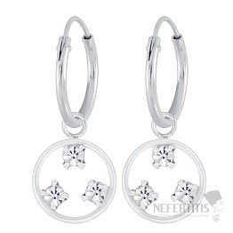 6545 Strieborné kruhové náušnice CRYSTAL