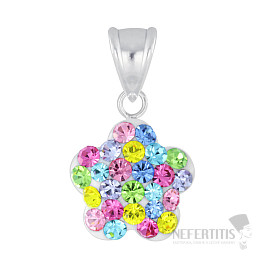 5494 Silver pendant with zircons FLOWER