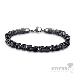 Bizantino Nero – Herrenarmband aus schwarz lackiertem Stahl