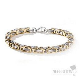 Bizantino Dorato brillante – Herrenarmband aus Stahl, vergoldet mit 18 Karat