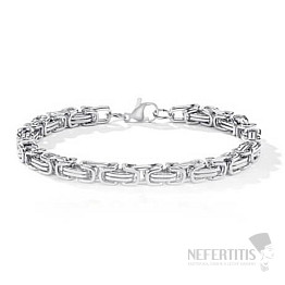 Bizantino Brillante – Herrenarmband aus Stahl mit silbernem Glanz