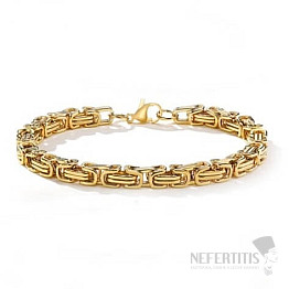 Bizantino Dorato – Herrenarmband aus Stahl, vergoldet mit 18 Karat