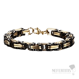 Bizantino Dorato nero – mens bracelet made of steel plated with 18K gold