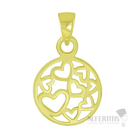 6393 Silver pendant gold-plated HEARTS