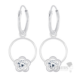 8818 Silber Creolen 26 mm KRISTALLBLUME