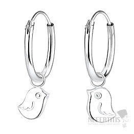 1014 Silber Creolen 18 mm LITTLE BIRD