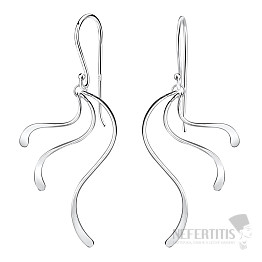 11485 Strieborné visiace náušnice WAVE 47 mm