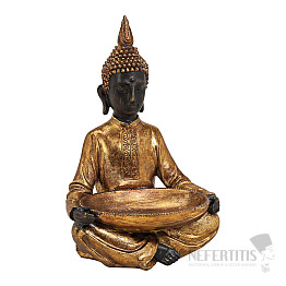 Thailändische Buddha-Statue mit Schale, 37 cm