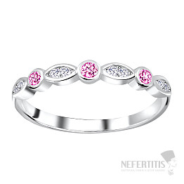 9560 Silver ring with zircons PINK ETERNITY