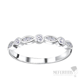 1000 Stříbrný prsten se zirkony GEOMETRIC ETERNITY