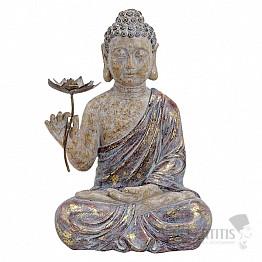 Buddha mit Lotus, japanische Figur aus Polyresin, 48 cm