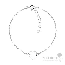 15572 Silver bracelet chain HEART 18 cm