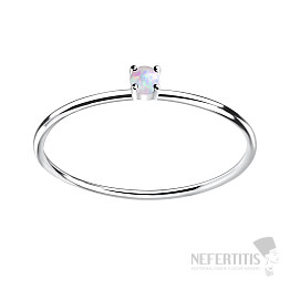 11379 Silberner Damenring mit Opal