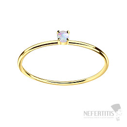 11380 Stříbrný prsten se dámský s opálem pozlacený