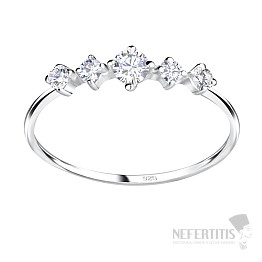 11381 Stříbrný prsten s jiskřivými zirkony